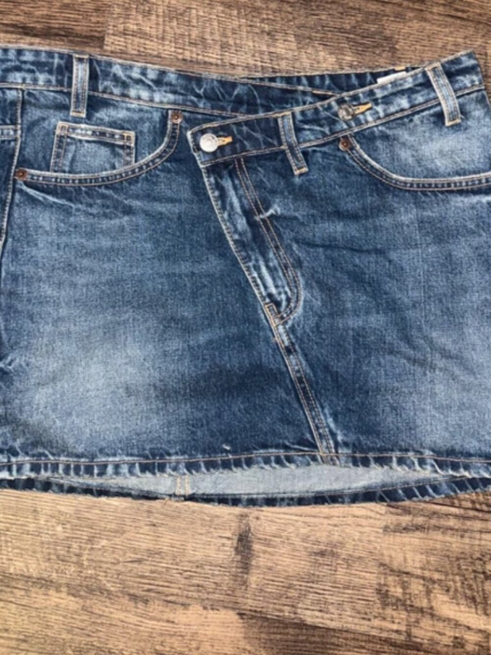 Zara Crossover Denim Skirt